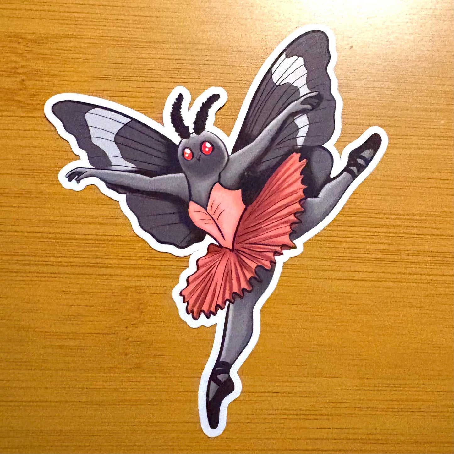 Mothman Ballet glossy vinyl laptop water bottle sticker decal