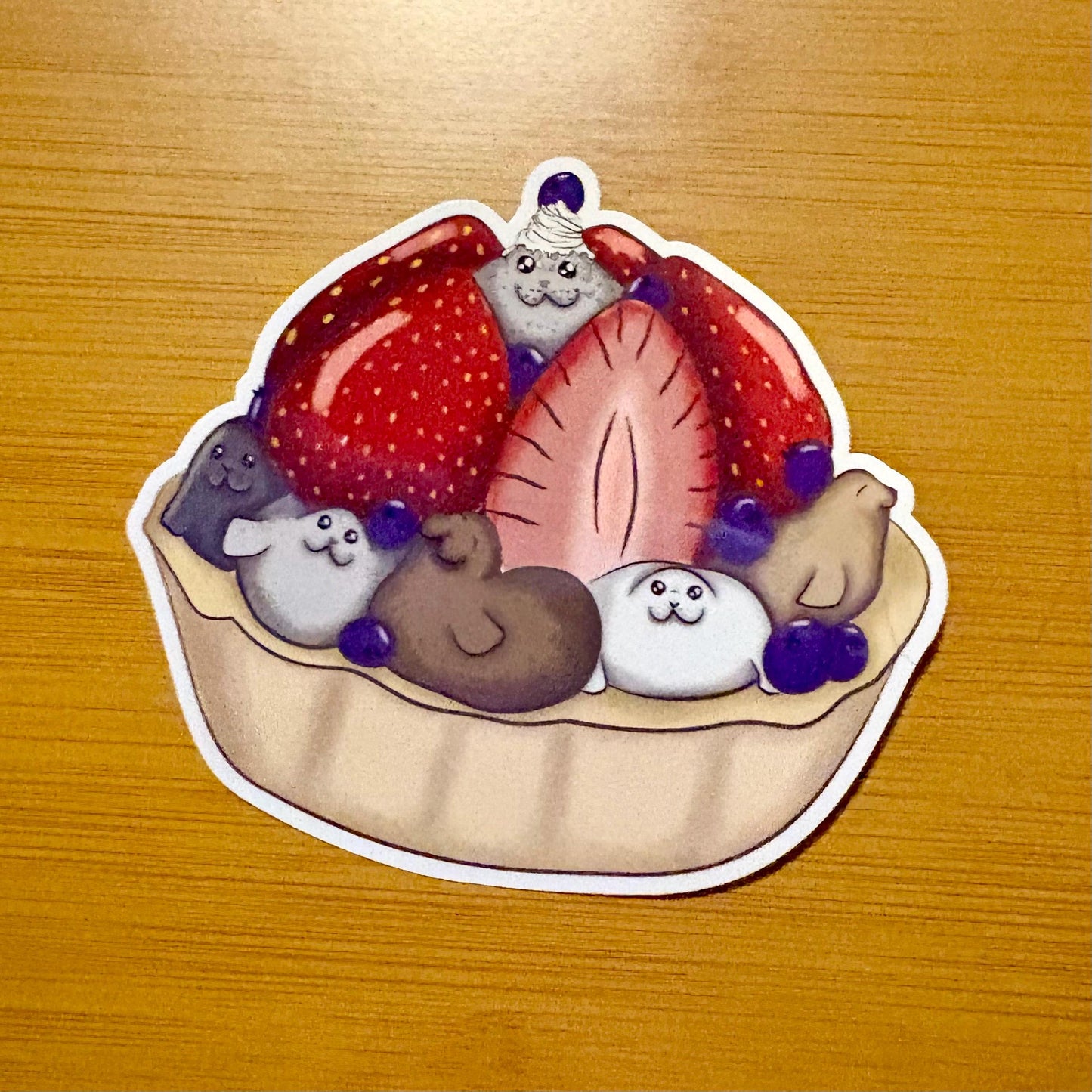 Berry seal tart 3” glossy vinyl laptop water bottle sticker decal