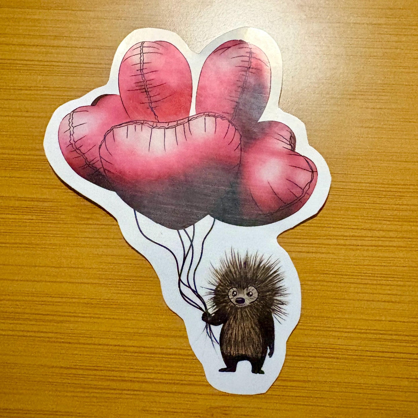 Living Dangerously porcupine sticker durable glossy vinyl laptop water bottle decal