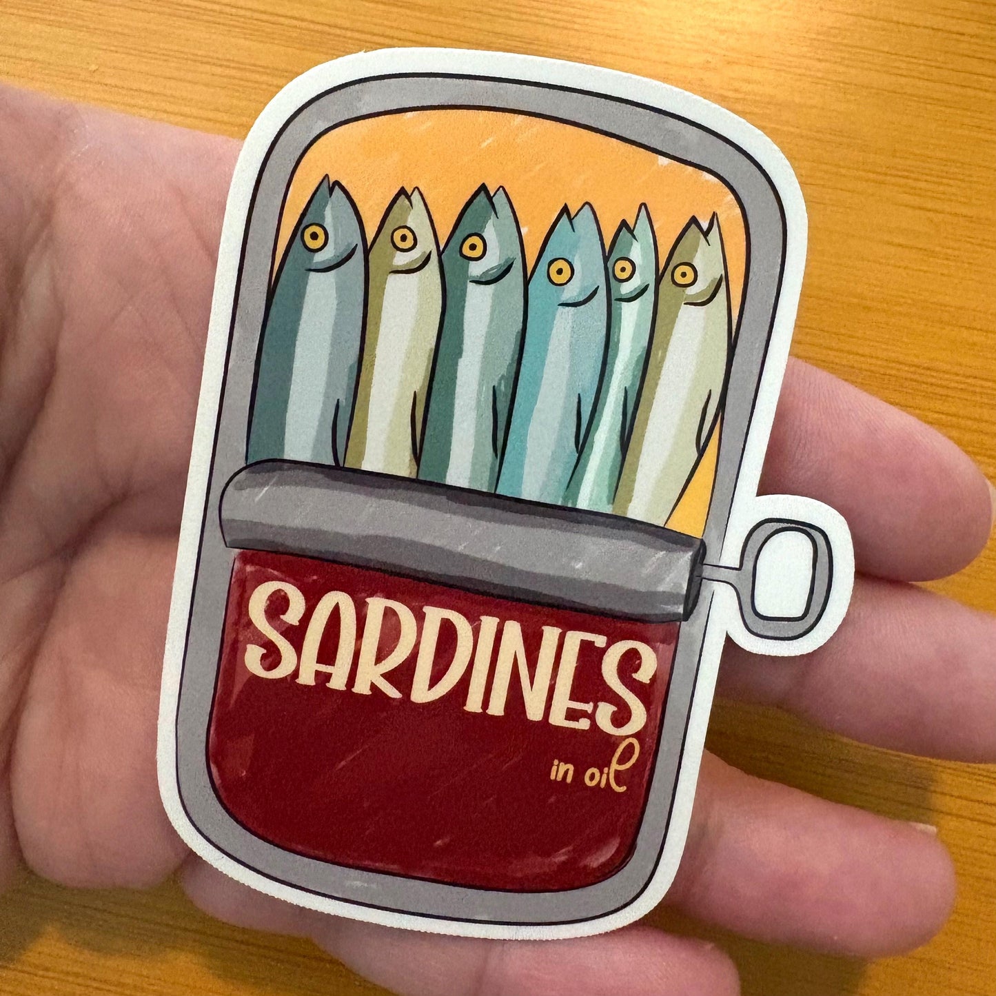 sardines 3” glossy vinyl laptop water bottle sticker decal