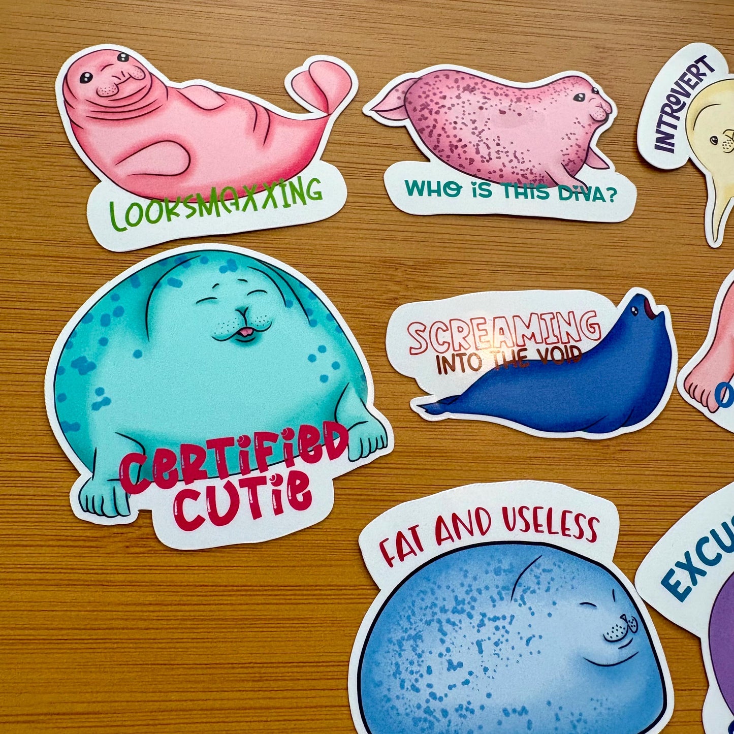 seal party sticker pack glossy vinyl laptop water bottle decal