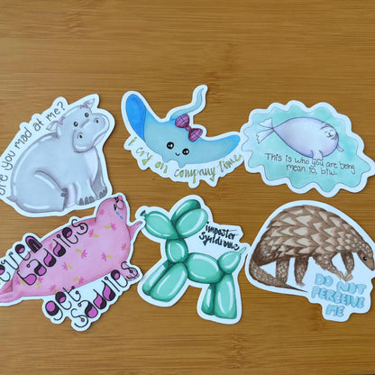 sensitive sweetie sticker pack matte and glossy vinyl laptop water bottle decal