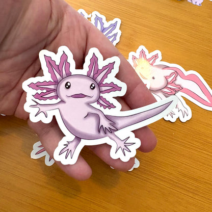 axolotl glossy vinyl laptop water bottle sticker decal