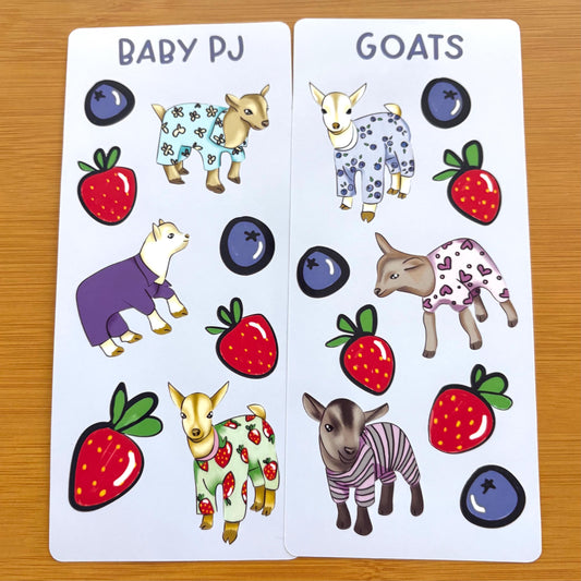 pajama goats sticker sheet glossy vinyl stickers