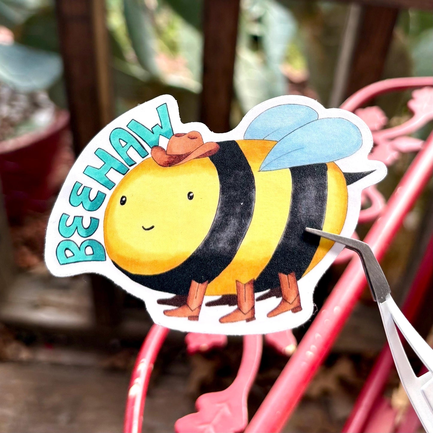 beehaw cowboy bee 3” matte vinyl sticker
