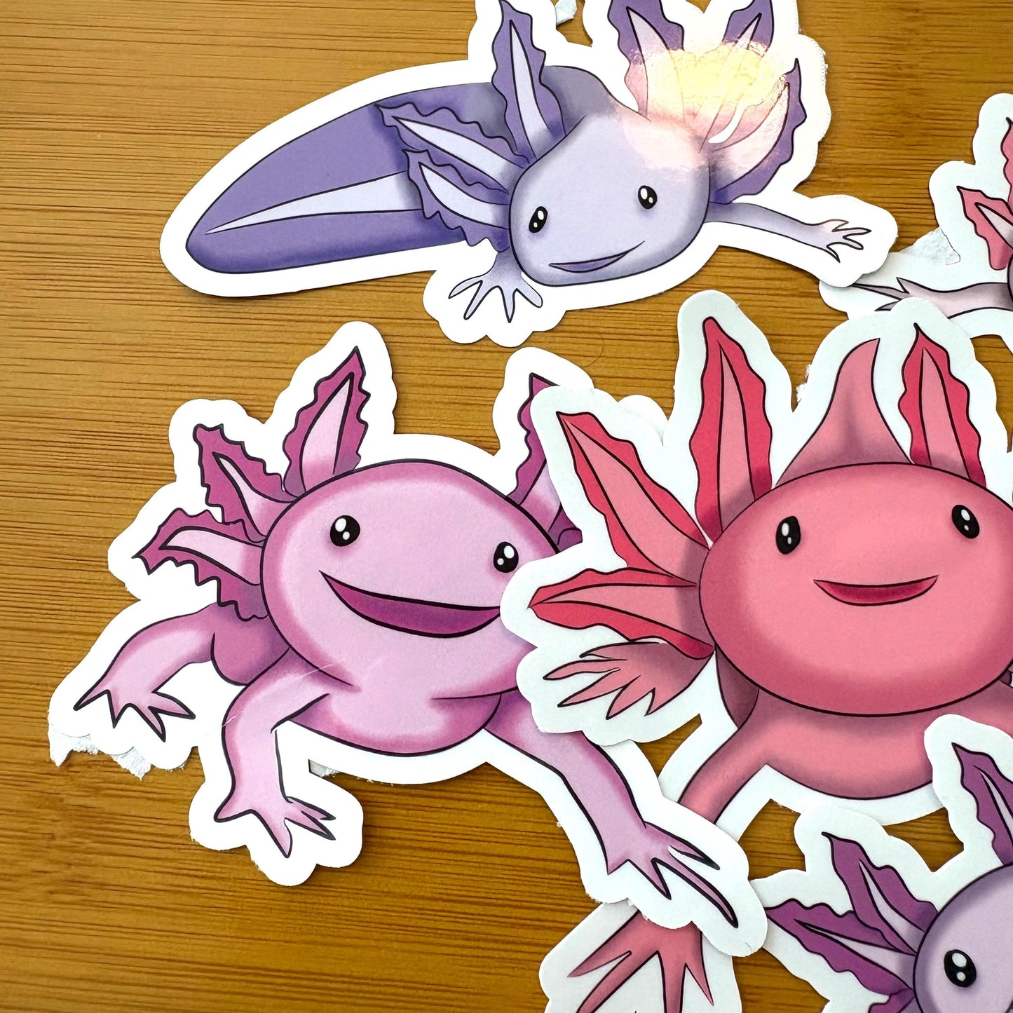 axolotl glossy vinyl laptop water bottle sticker decal