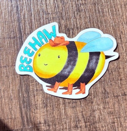 beehaw cowboy bee 3” matte vinyl sticker