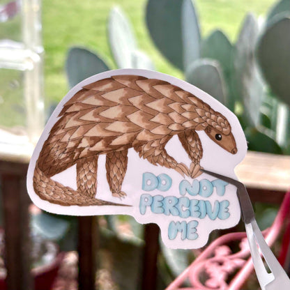 do not perceive me pangolin 3” glossy vinyl laptop water bottle sticker decal