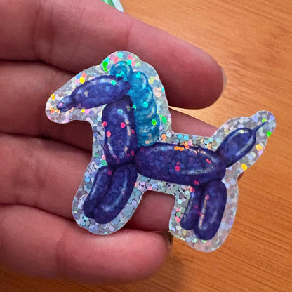 Glitter Balloon Animal Stickers, 8-Pack Glossy Vinyl Decals