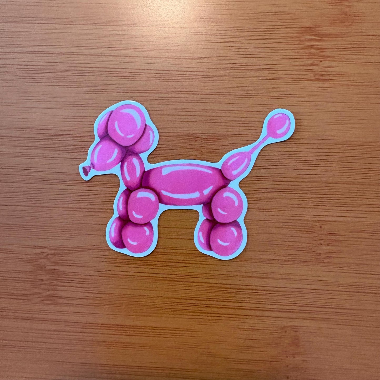 balloon dog poodle 2.5” glossy vinyl laptop water bottle sticker decal
