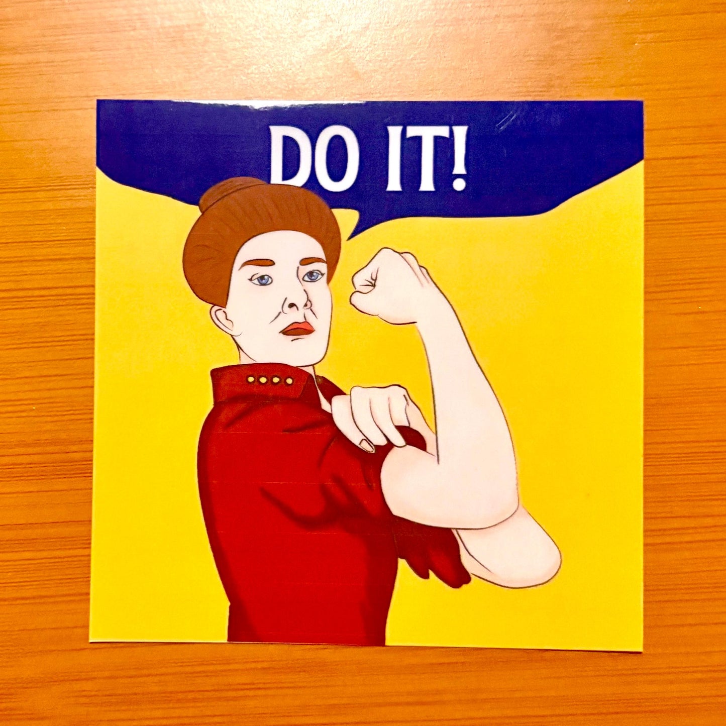 Do it! Janeway catchphrase 3.5” glossy vinyl laptop water bottle sticker