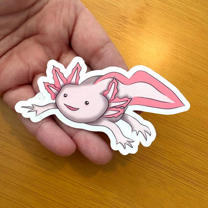 axolotl glossy vinyl laptop water bottle sticker decal