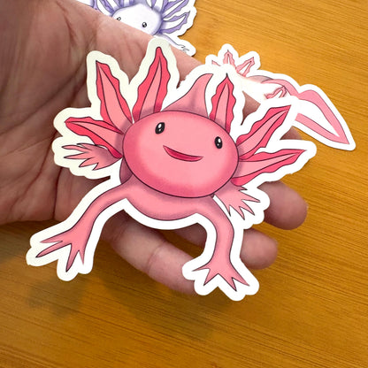 axolotl glossy vinyl laptop water bottle sticker decal