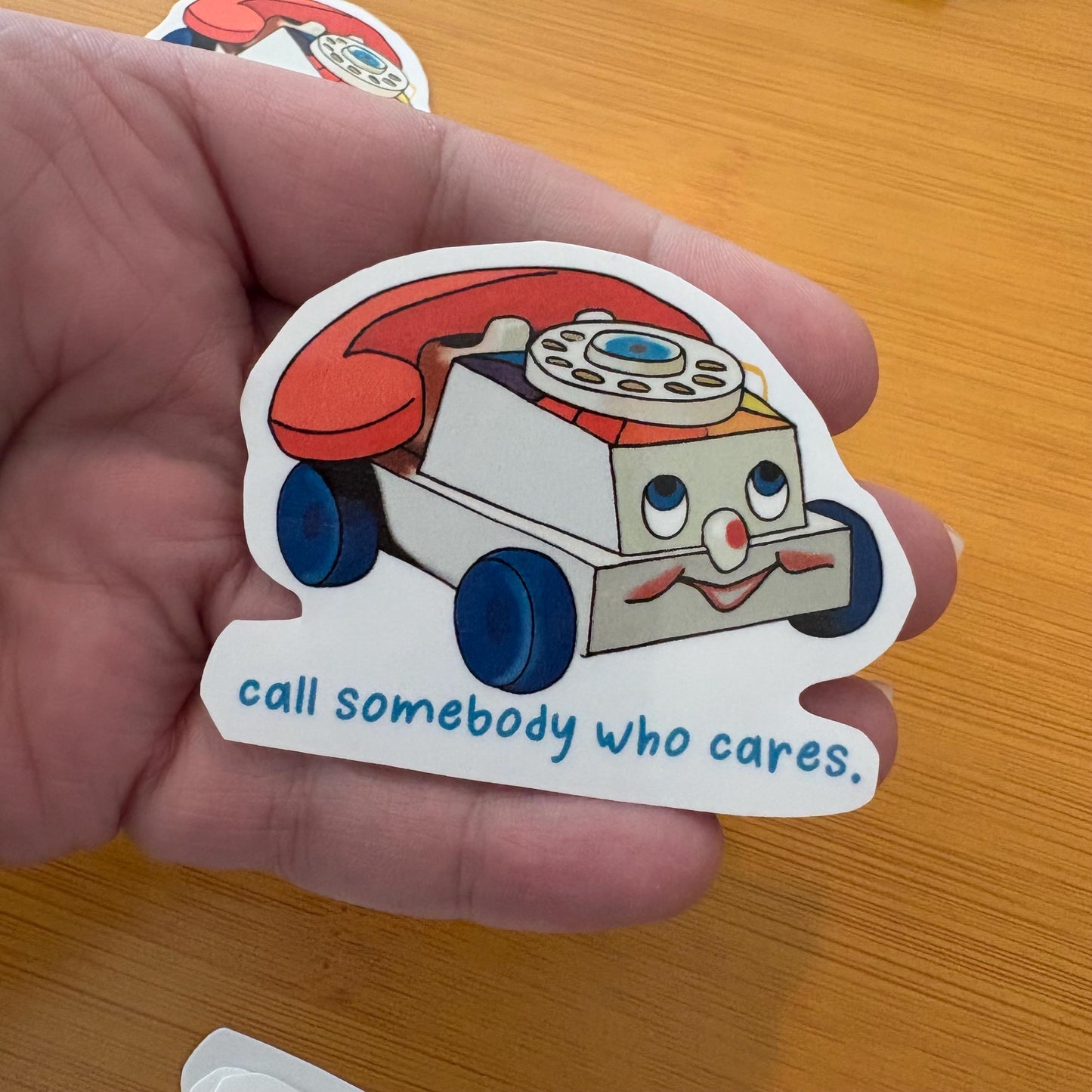 extended warranty retro toy phone 3” glossy vinyl waterproof sticker