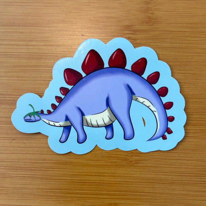 Strawberry stegosaurus 4” glossy vinyl laptop water bottle sticker decal