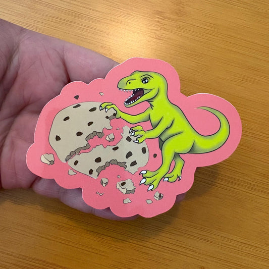 Clever cookie velociraptor 4” glossy vinyl laptop water bottle sticker decal