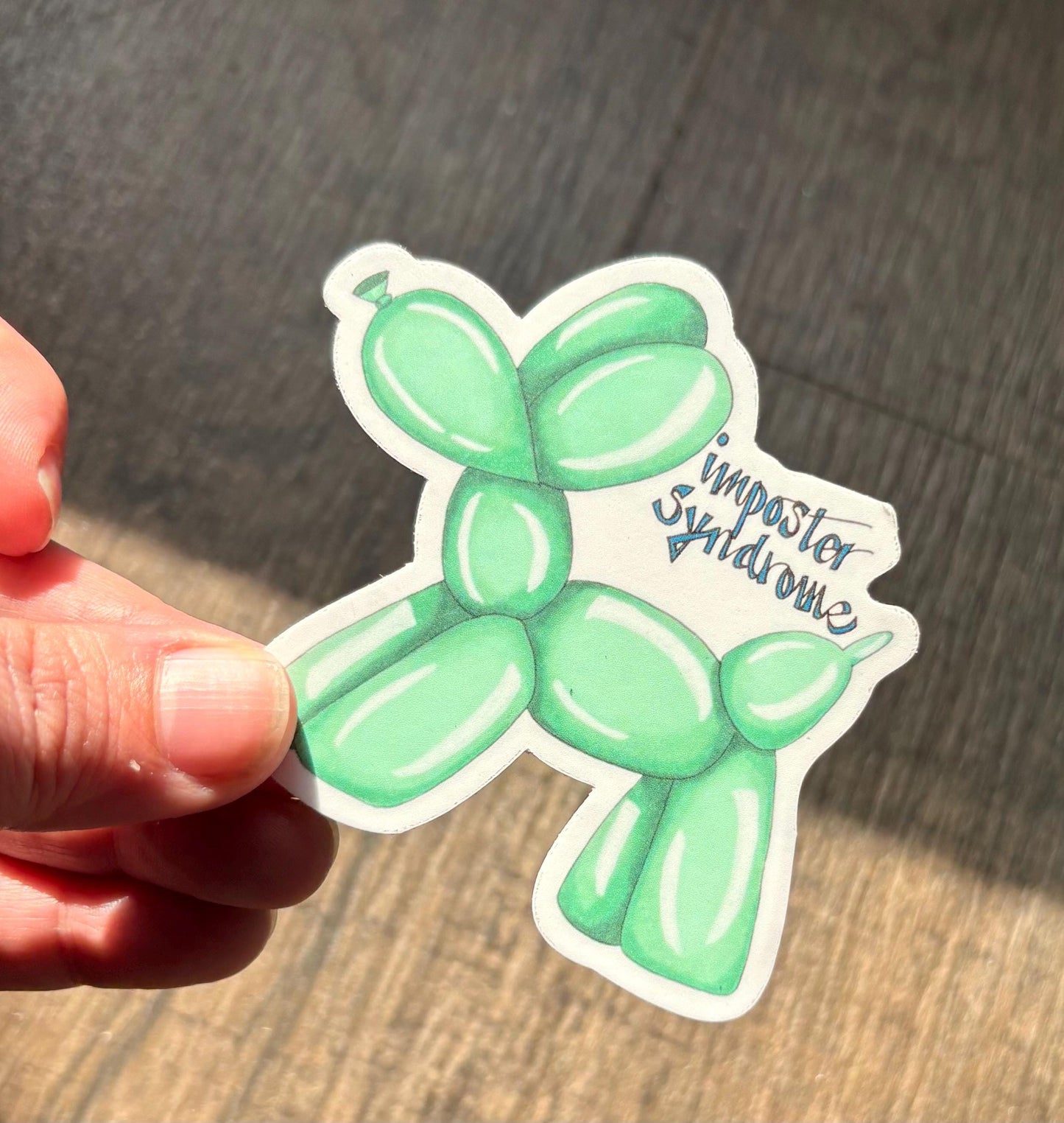 imposter syndrome balloon dog 3” matte vinyl sticker