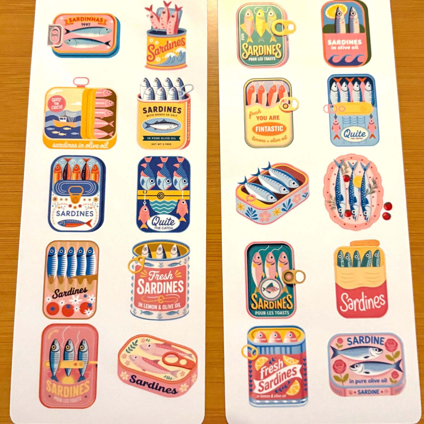 sardine sticker sheet glossy vinyl stickers