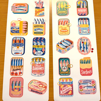 sardine sticker sheet glossy vinyl stickers
