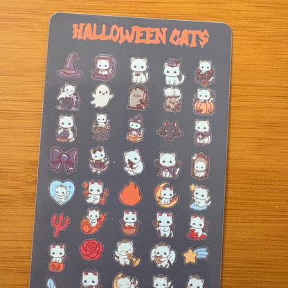 tiny kawaii cat, bear, bunny sticker sheet glossy vinyl stickers for classroom rewards, party favors, charts, journaling
