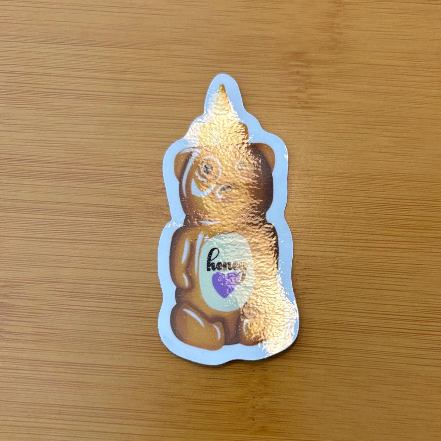 honey bear 2.5” glossy vinyl laptop water bottle sticker decal