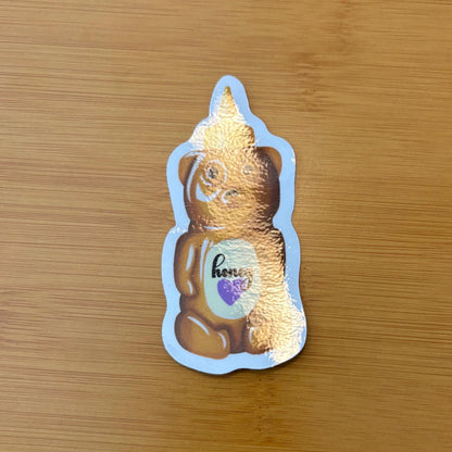 honey bear 2.5” glossy vinyl laptop water bottle sticker decal
