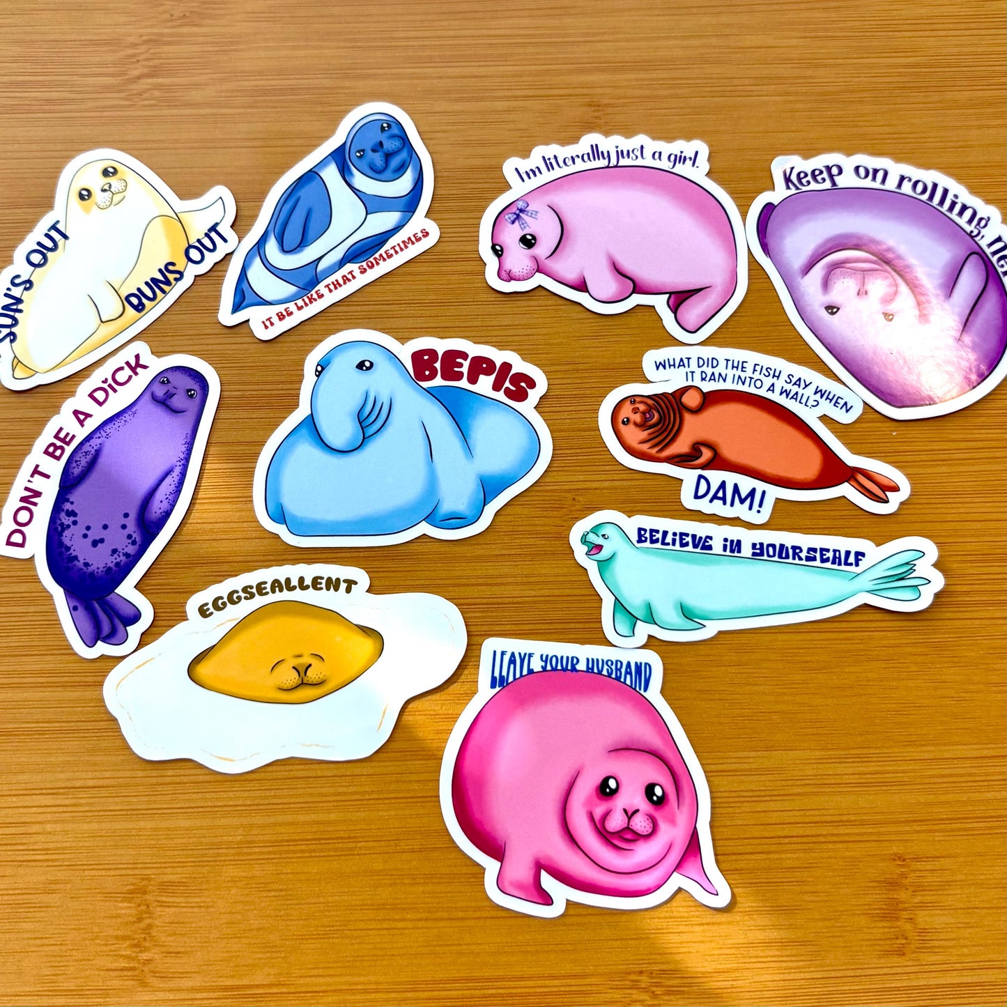 eggseallent seal 3” glossy vinyl laptop water bottle sticker decal