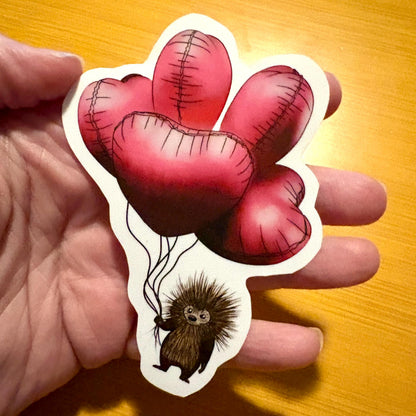 Living Dangerously porcupine sticker durable glossy vinyl laptop water bottle decal