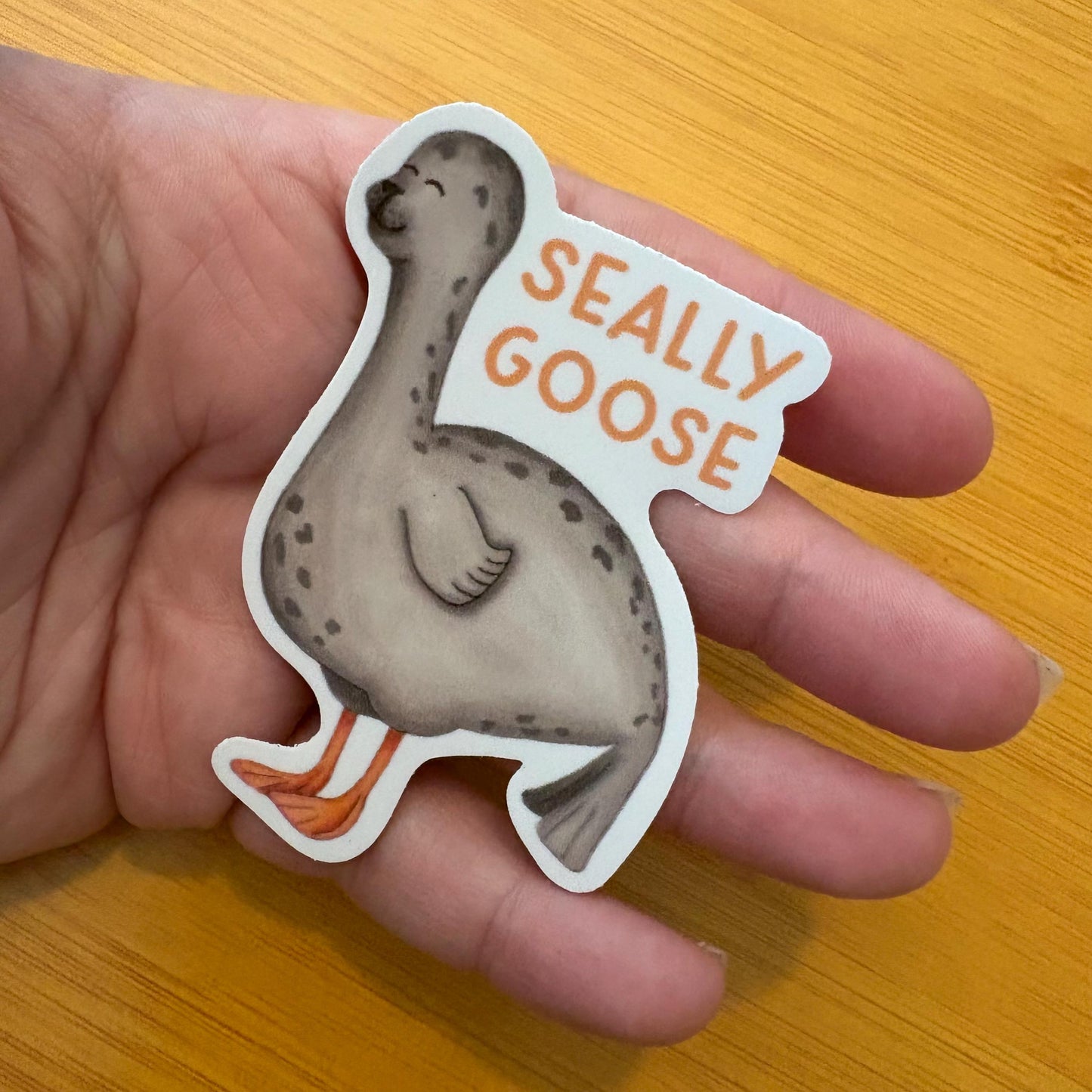 Seally goose 3” glossy vinyl waterproof sticker
