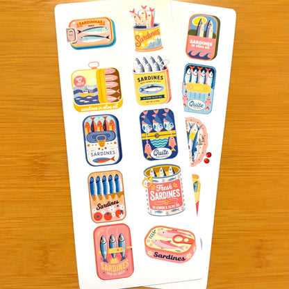 sardine sticker sheet glossy vinyl stickers