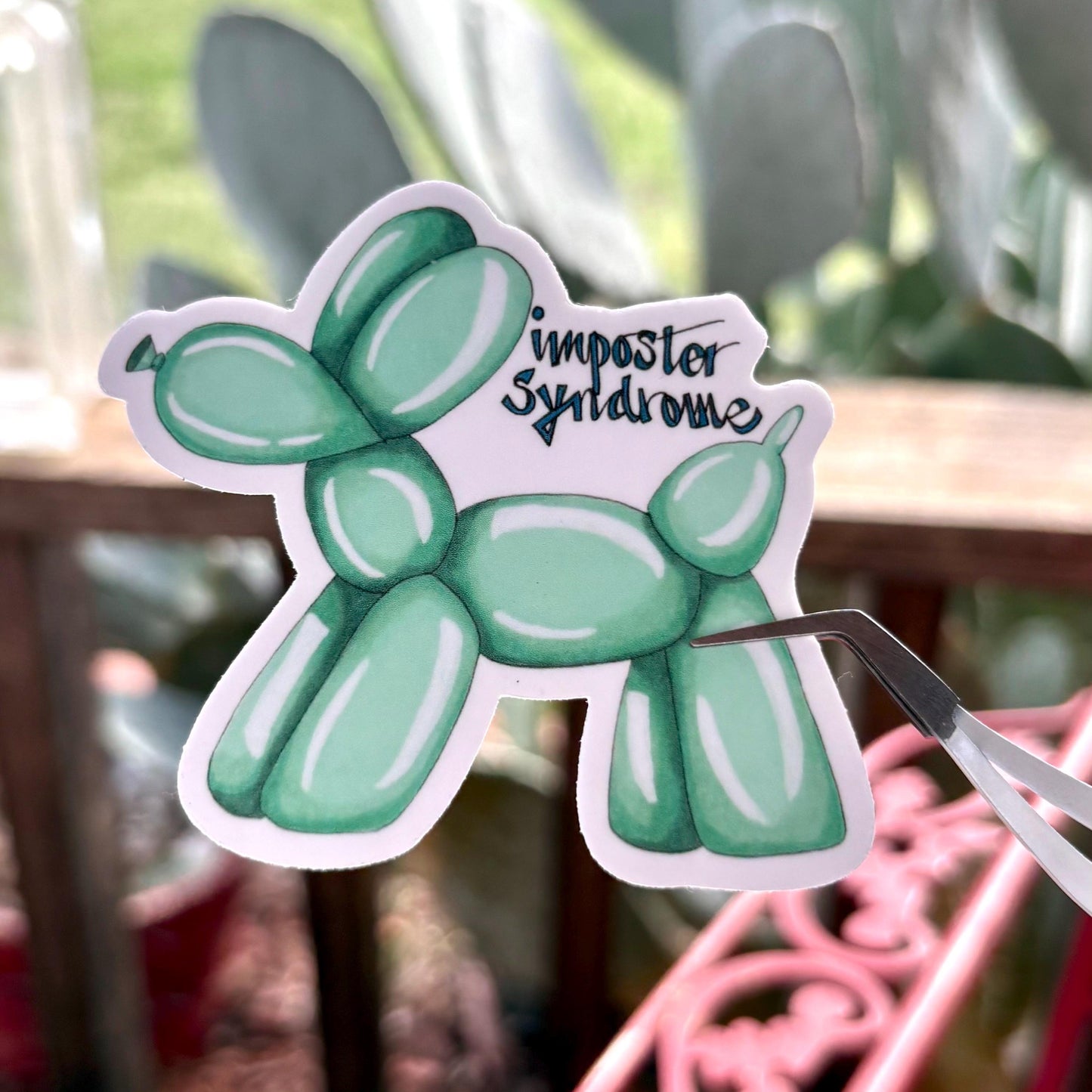 imposter syndrome balloon dog 3” matte vinyl sticker