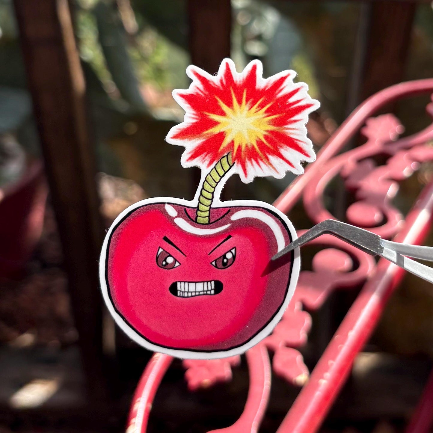 cherry bomb 2.5” glossy vinyl laptop water bottle sticker decal