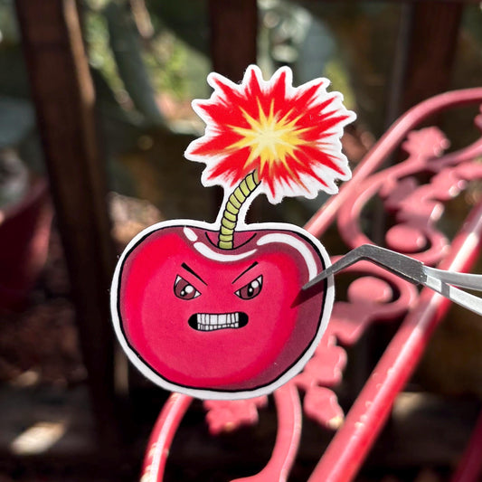 cherry bomb 2.5” glossy vinyl laptop water bottle sticker decal