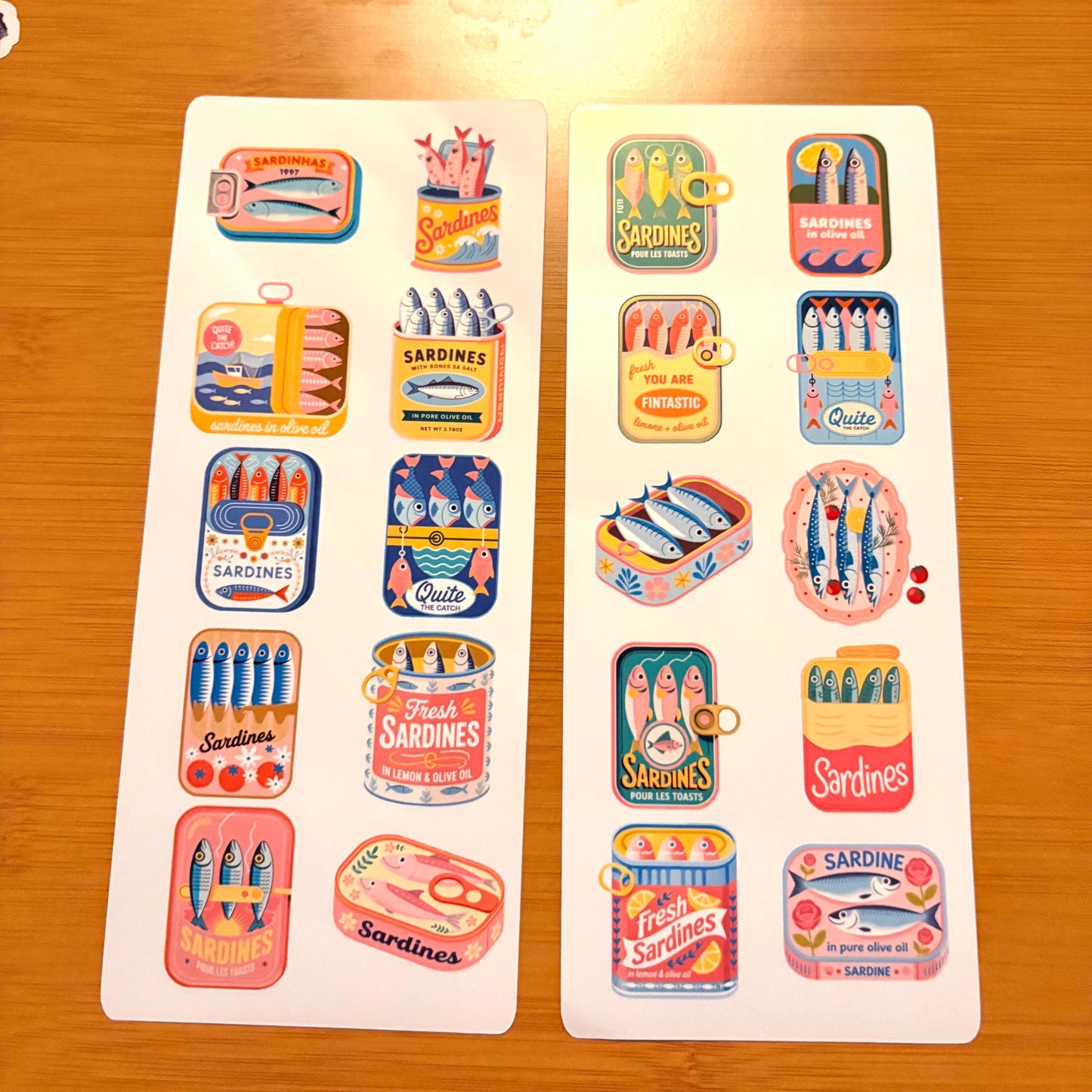 sardine sticker sheet glossy vinyl stickers