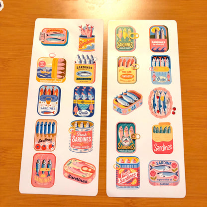 sardine sticker sheet glossy vinyl stickers