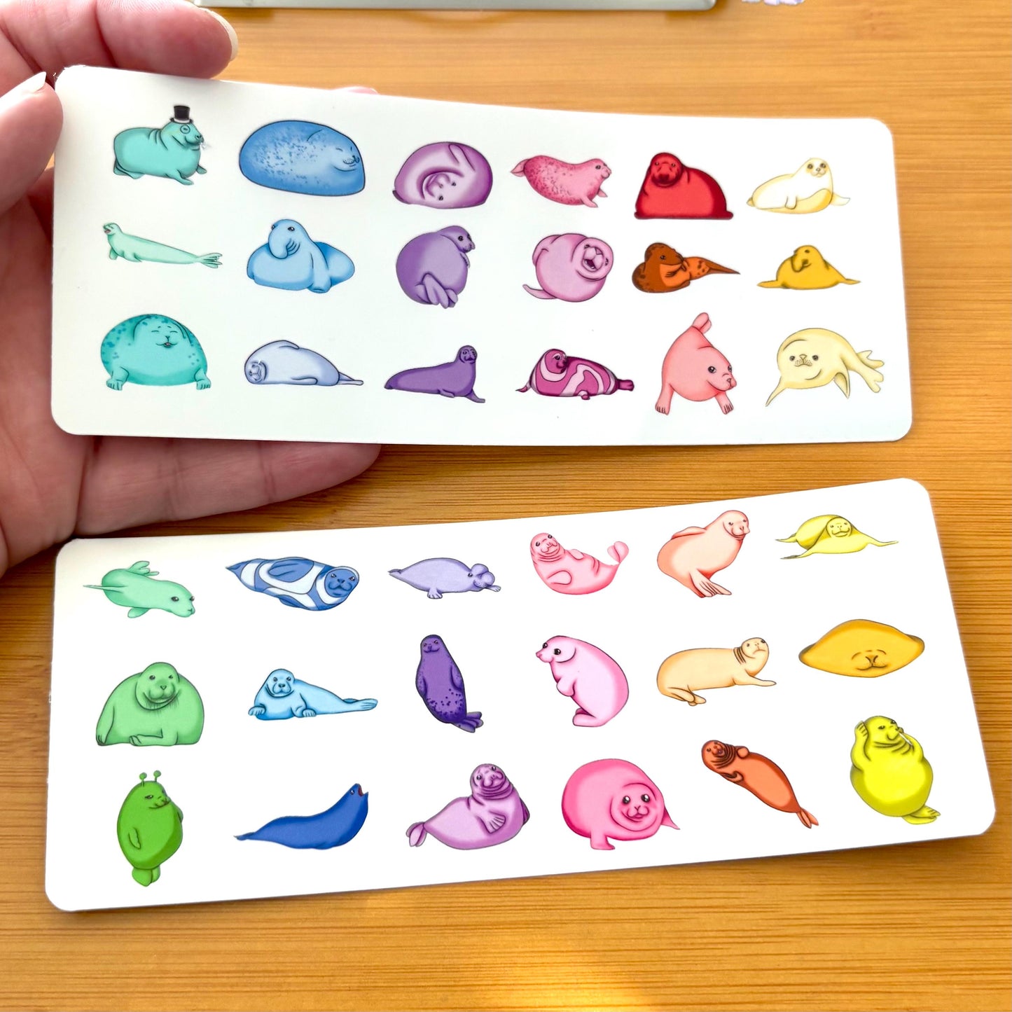 mini seal sticker sheet glossy vinyl stickers for rewards, party favors, collecting, crafts, charts, 36 stickers