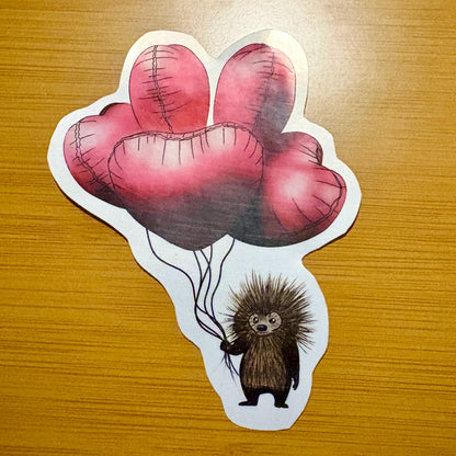 Living Dangerously porcupine sticker durable glossy vinyl laptop water bottle decal