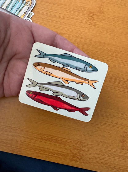 fish dinner sticker pack glossy vinyl laptop water bottle decal