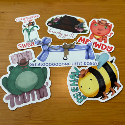 Beehaw Southern Style 6 ct Sticker Pack: Waterproof Vinyl Decals