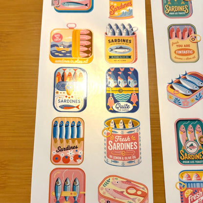 sardine sticker sheet glossy vinyl stickers