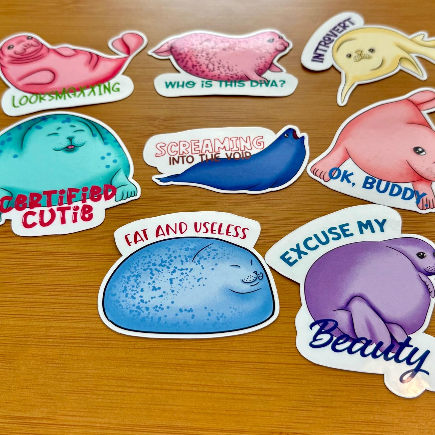 seal party sticker pack glossy vinyl laptop water bottle decal