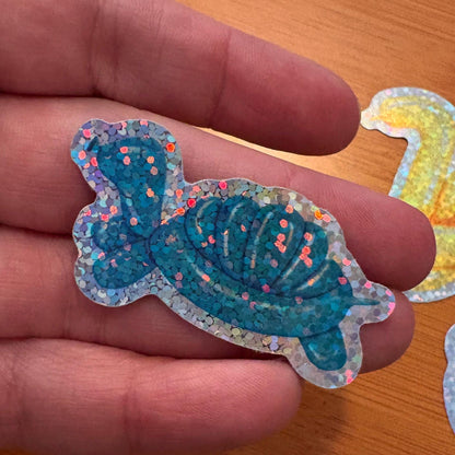 Glitter Balloon Animal Stickers, 8-Pack Glossy Vinyl Decals