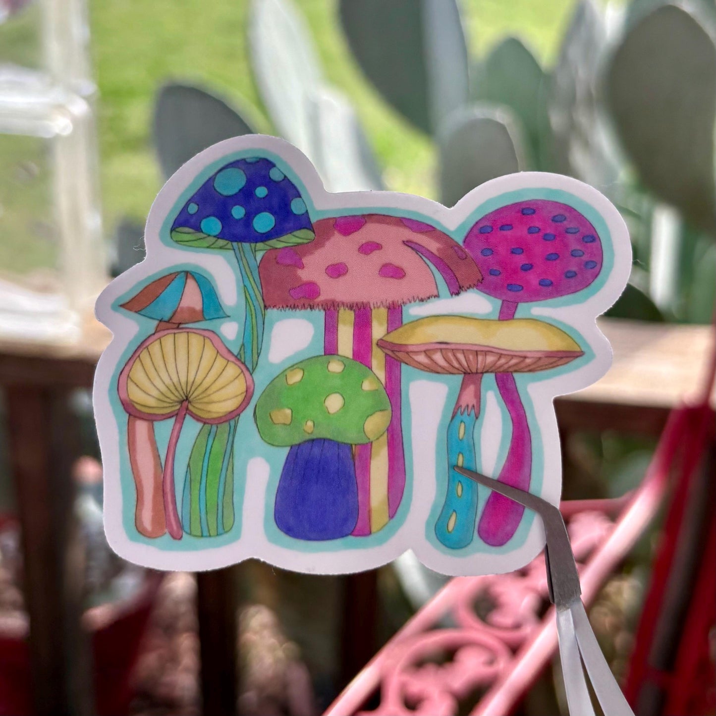 Magic mushrooms 3” matte vinyl laptop water bottle sticker decal