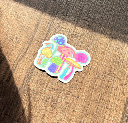 Magic mushrooms 3” matte vinyl laptop water bottle sticker decal