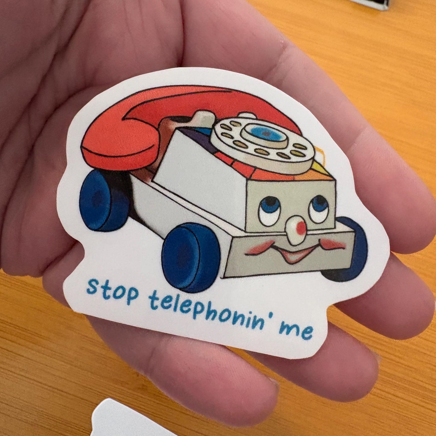 extended warranty retro toy phone 3” glossy vinyl waterproof sticker