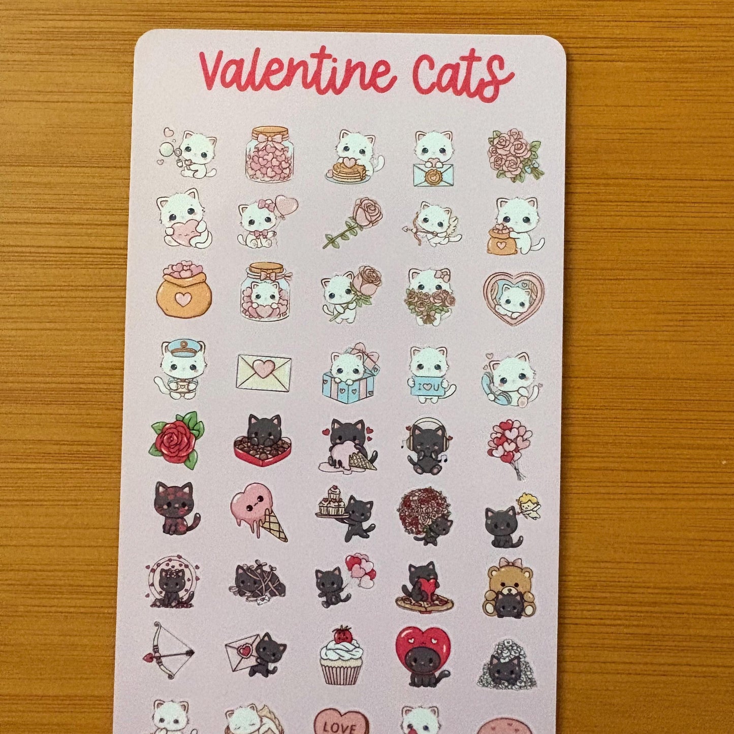 tiny kawaii cat, bear, bunny sticker sheet glossy vinyl stickers for classroom rewards, party favors, charts, journaling