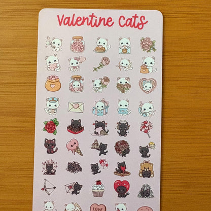 tiny kawaii cat, bear, bunny sticker sheet glossy vinyl stickers for classroom rewards, party favors, charts, journaling