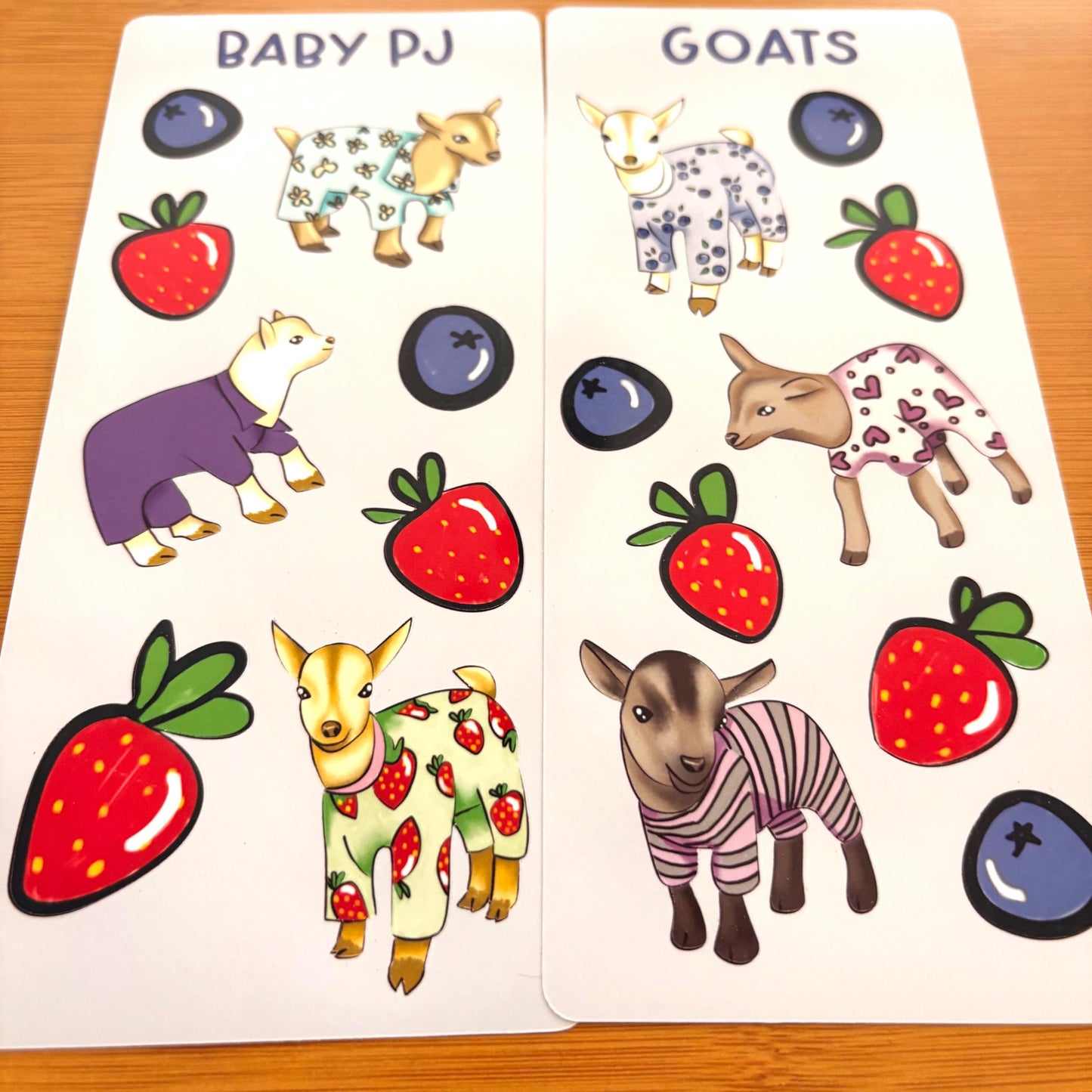 pajama goats sticker sheet glossy vinyl stickers