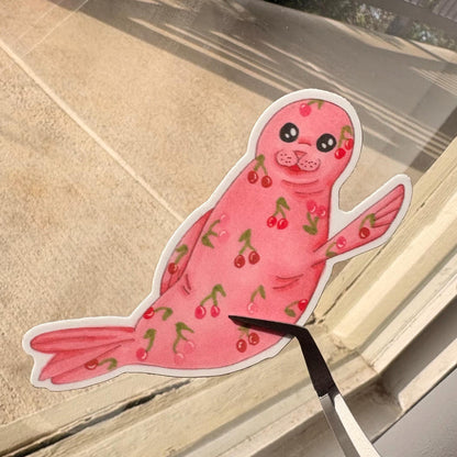 fruity rainbow seal sticker pack matte vinyl laptop water bottle decal