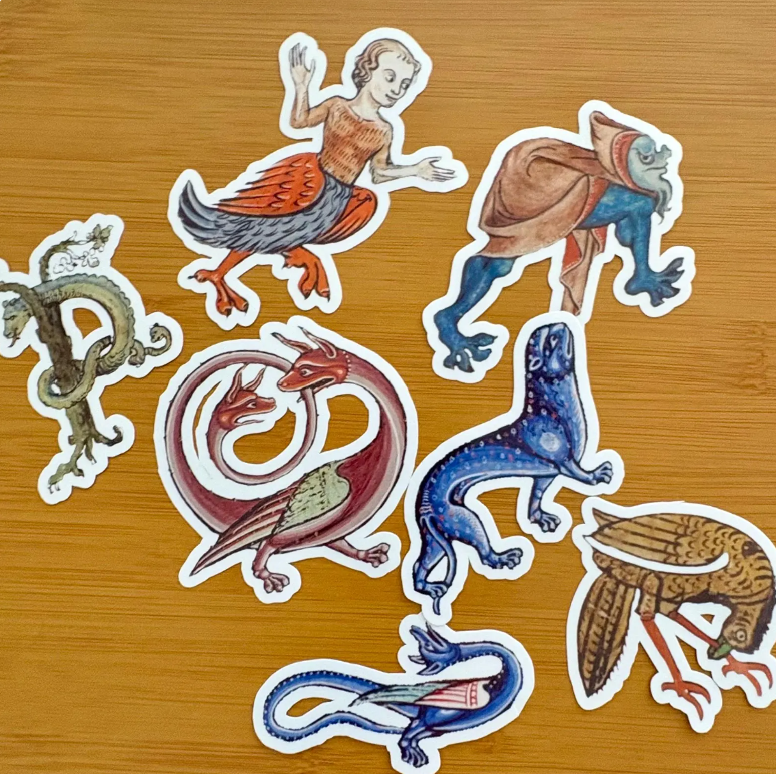 Medieval Art sticker pack glossy vinyl laptop water bottle decal